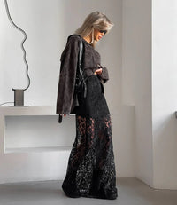 Talenza black lace transparent skirtAzizaK