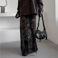 Talenza black lace transparent skirtAzizaK