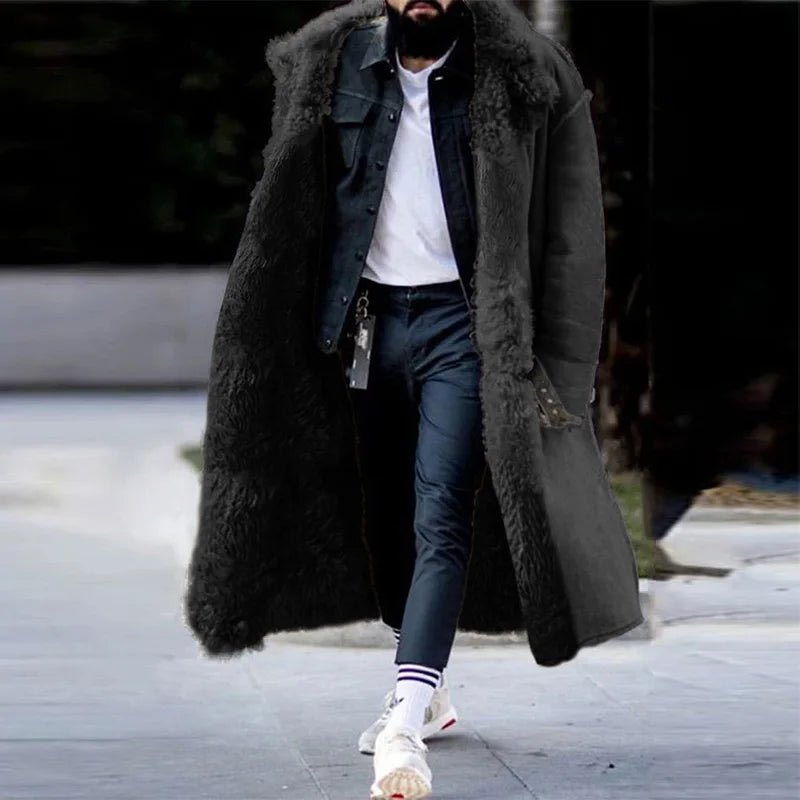 Thick faux fur coat solid cardiganAzizaK