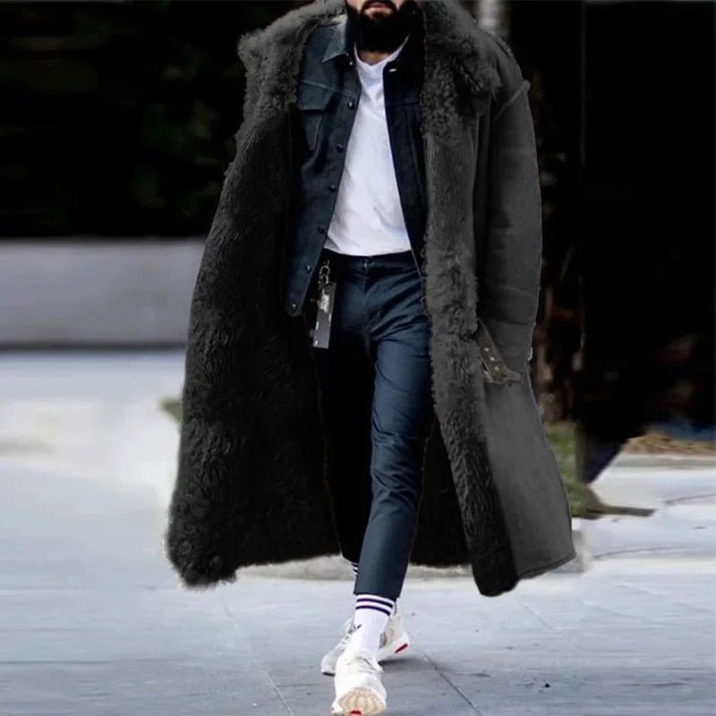 Thick faux fur coat solid cardiganAzizaK