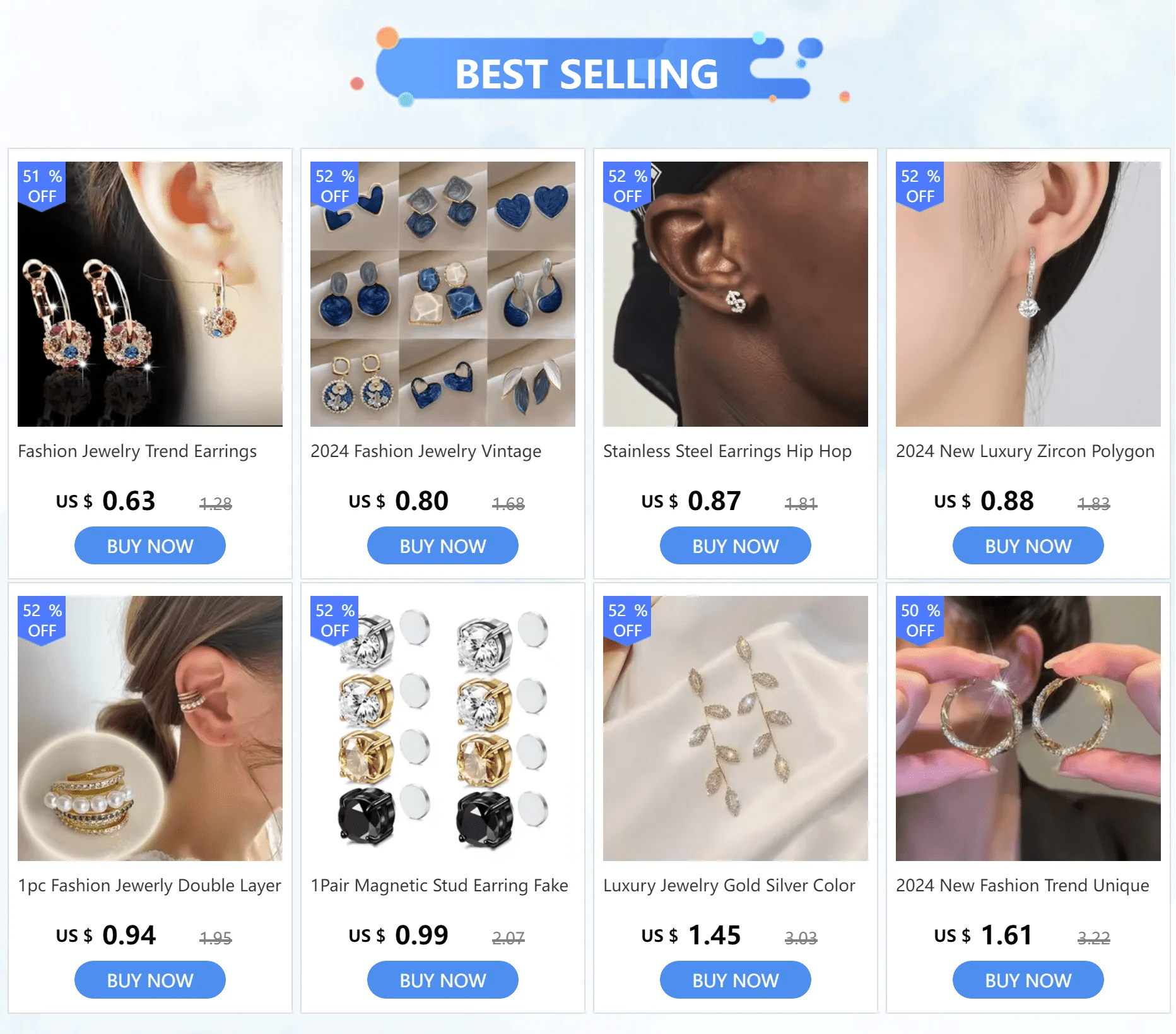 Trendy Cross Stud EarringsAzizaK