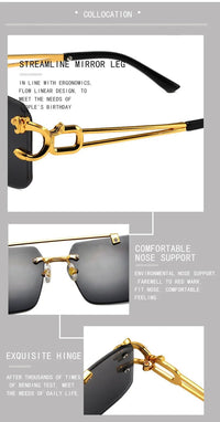 Trendy rectangular rimless sunglassesAzizaK