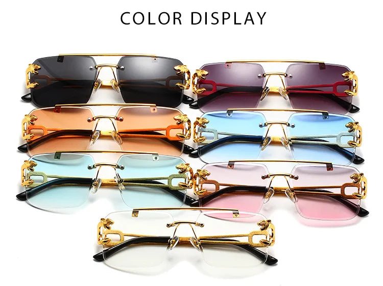 Trendy rectangular rimless sunglassesAzizaK