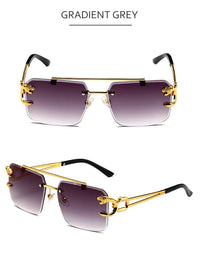 Trendy rectangular rimless sunglassesAzizaK