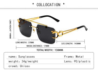 Trendy rectangular rimless sunglassesAzizaK