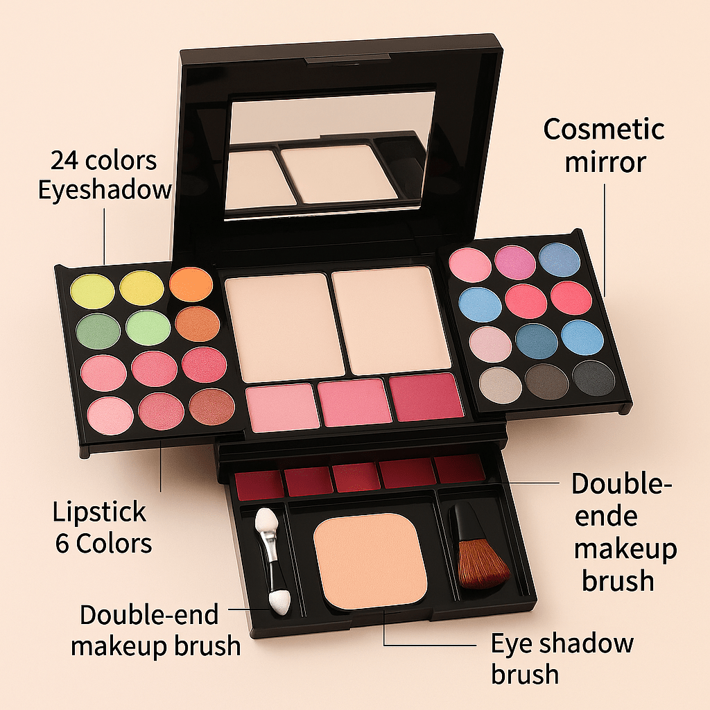 T.Y.A All - in - One Full Face Makeup Kit – 35 Color Palette with Mirror & BrushesAzizaK