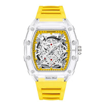 UTHAI BK134 Personalized Transparent Hollow Barrel Quartz WatchAzizaK