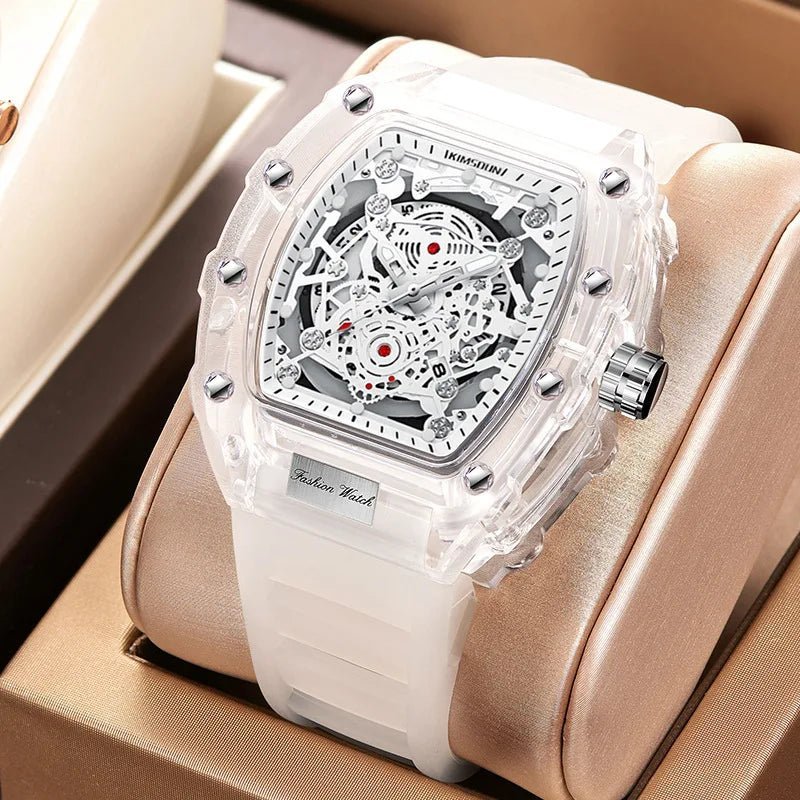 UTHAI BK134 Personalized Transparent Hollow Barrel Quartz WatchAzizaK