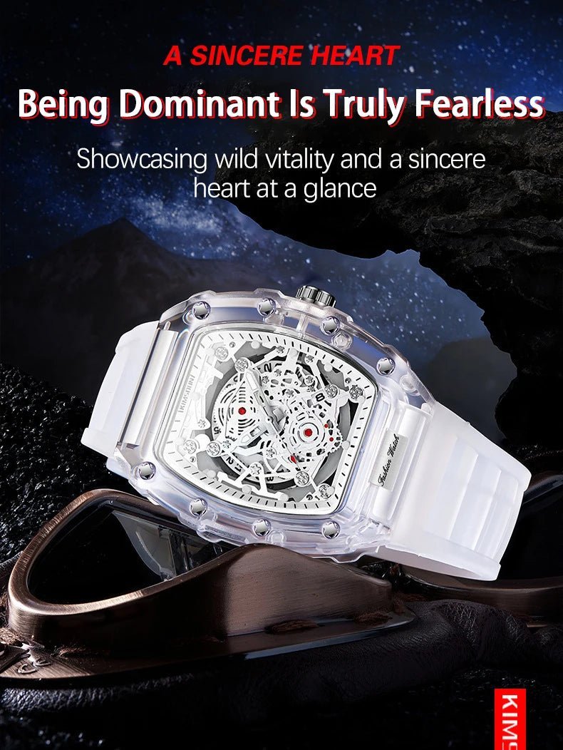 UTHAI BK134 Personalized Transparent Hollow Barrel Quartz WatchAzizaK