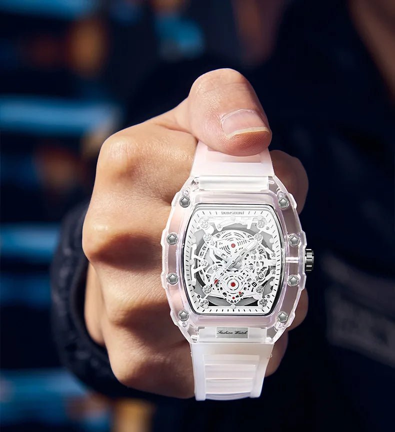UTHAI BK134 Personalized Transparent Hollow Barrel Quartz WatchAzizaK