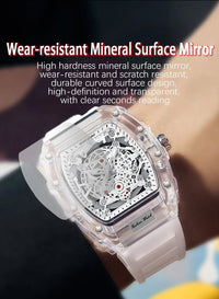 UTHAI BK134 Personalized Transparent Hollow Barrel Quartz WatchAzizaK