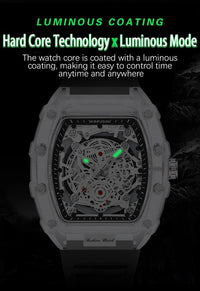 UTHAI BK134 Personalized Transparent Hollow Barrel Quartz WatchAzizaK