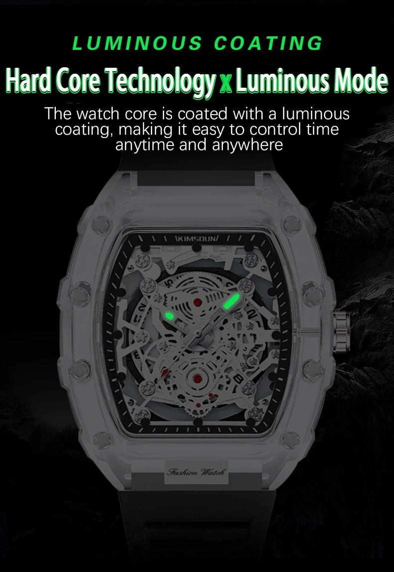 UTHAI BK134 Personalized Transparent Hollow Barrel Quartz WatchAzizaK