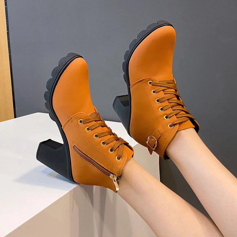 Velvet boots with wedge sole, internal zipperAzizaK
