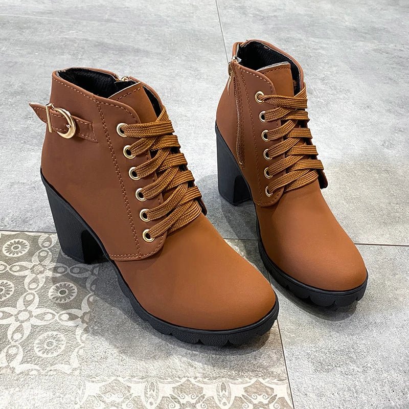 Velvet boots with wedge sole, internal zipperAzizaK
