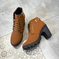 Velvet boots with wedge sole, internal zipperAzizaK