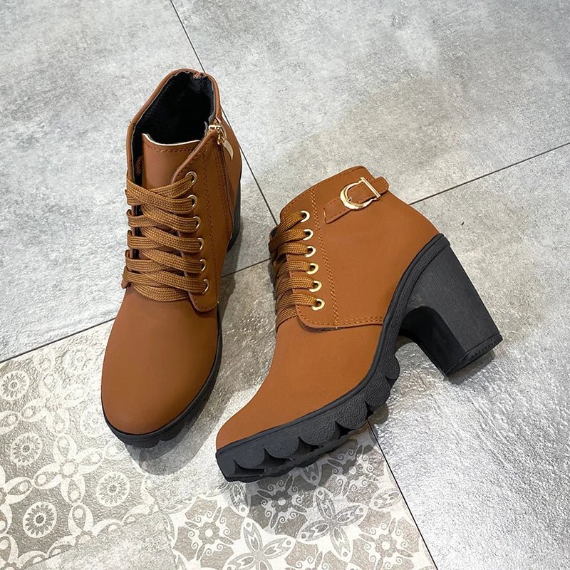 Velvet boots with wedge sole, internal zipperAzizaK