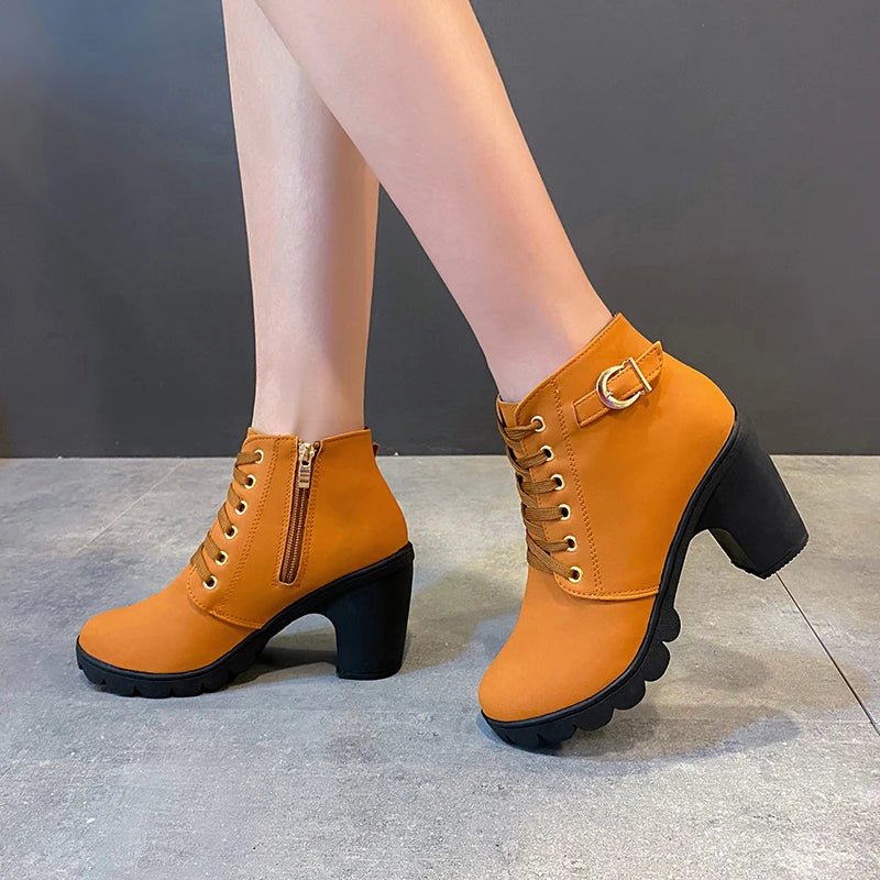 Velvet boots with wedge sole, internal zipperAzizaK
