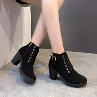 Velvet boots with wedge sole, internal zipperAzizaK