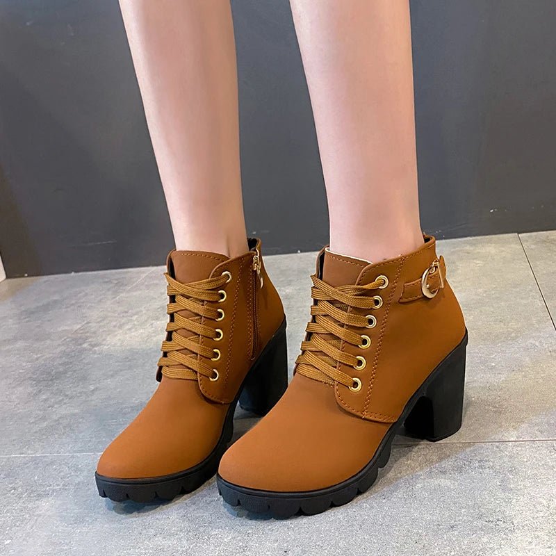 Velvet boots with wedge sole, internal zipperAzizaK