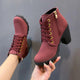 Velvet boots with wedge sole, internal zipperAzizaK
