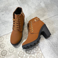 Velvet boots with wedge sole, internal zipperAzizaK