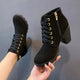Velvet boots with wedge sole, internal zipperAzizaK
