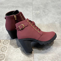 Velvet boots with wedge sole, internal zipperAzizaK