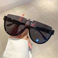 Vintage Semi - round Sunglasses Women Fashion Monoblock Outdoor Goggle Shades Trending 2023 New Design UV400 EyewearAzizaK