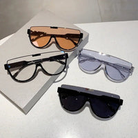 Vintage Semi - round Sunglasses Women Fashion Monoblock Outdoor Goggle Shades Trending 2023 New Design UV400 EyewearAzizaK