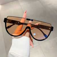 Vintage Semi - round Sunglasses Women Fashion Monoblock Outdoor Goggle Shades Trending 2023 New Design UV400 EyewearAzizaK