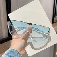 Vintage Semi - round Sunglasses Women Fashion Monoblock Outdoor Goggle Shades Trending 2023 New Design UV400 EyewearAzizaK