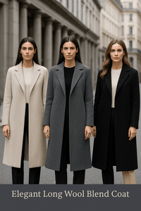 Vintage V - Neck Long Sleeve CoatsAzizaK