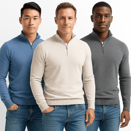 Warm Half Zip Casual Slim Fit V Neck SweatshirtAzizaK
