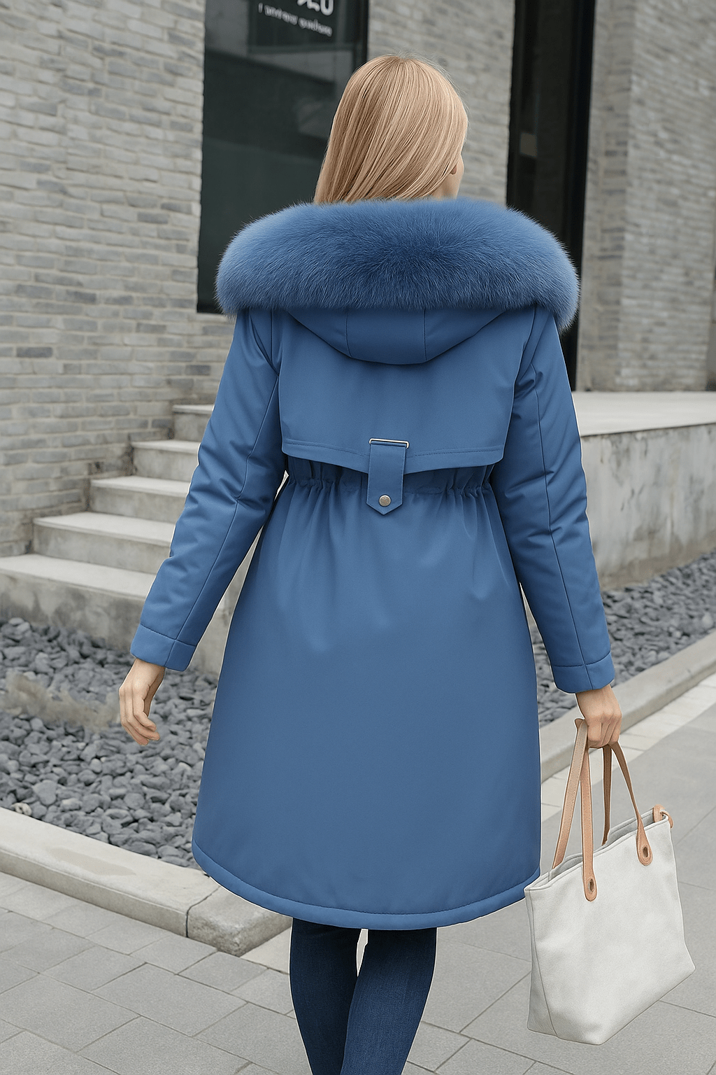 warm padded faux fur coatAzizaK