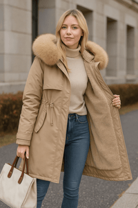 warm padded faux fur coatAzizaK
