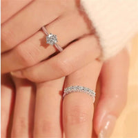 Wedding Ring Set White Gold Plated 1 Carat Cubic ZirconiaAzizaK