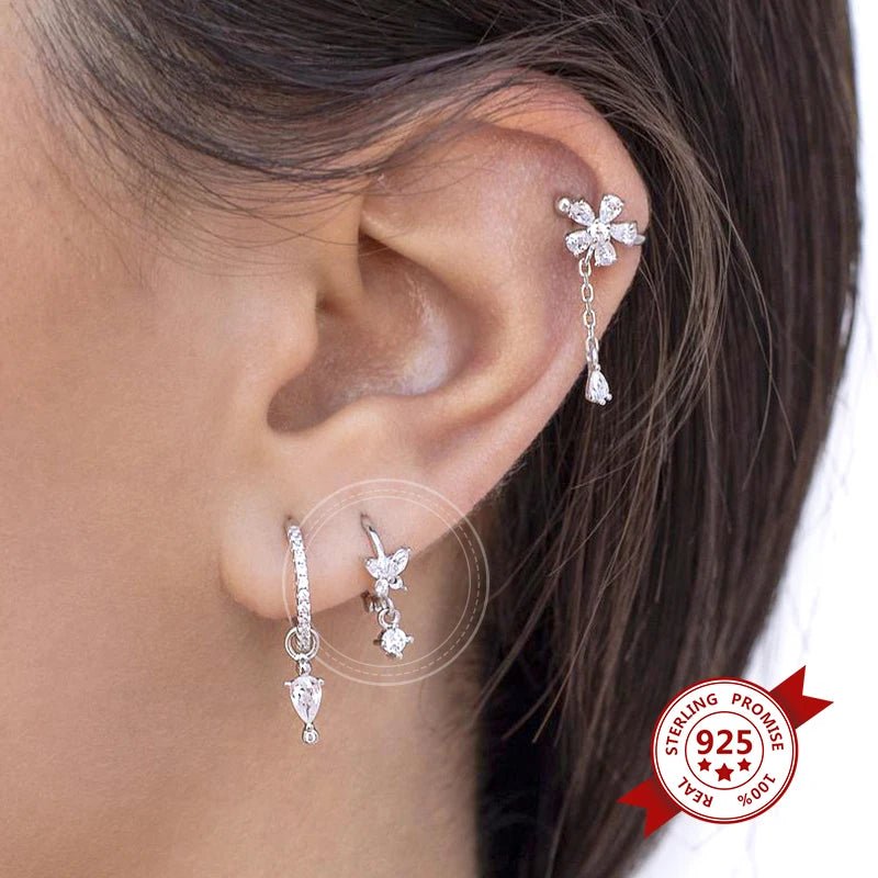 White crystal earrings (925)AzizaK