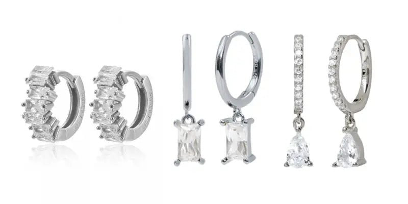 White crystal earrings (925)AzizaK