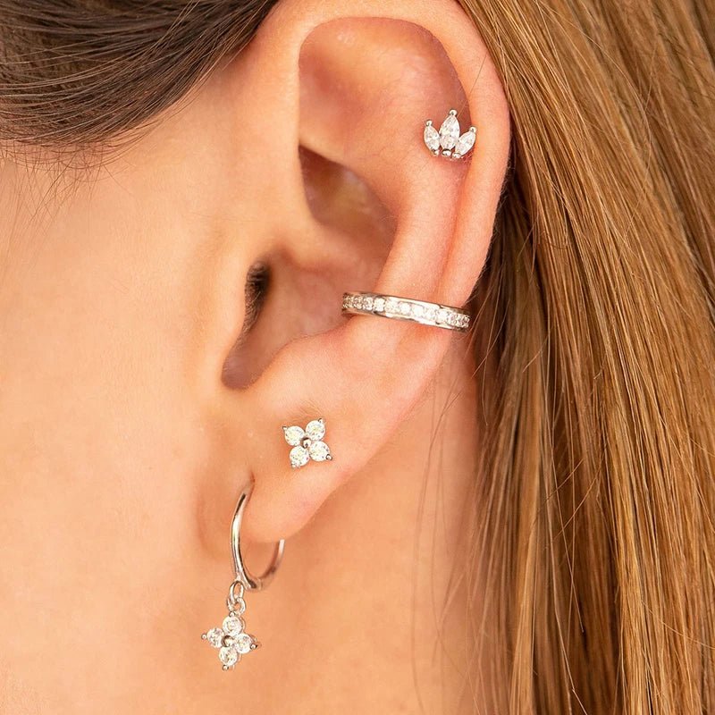 White crystal earrings (925)AzizaK