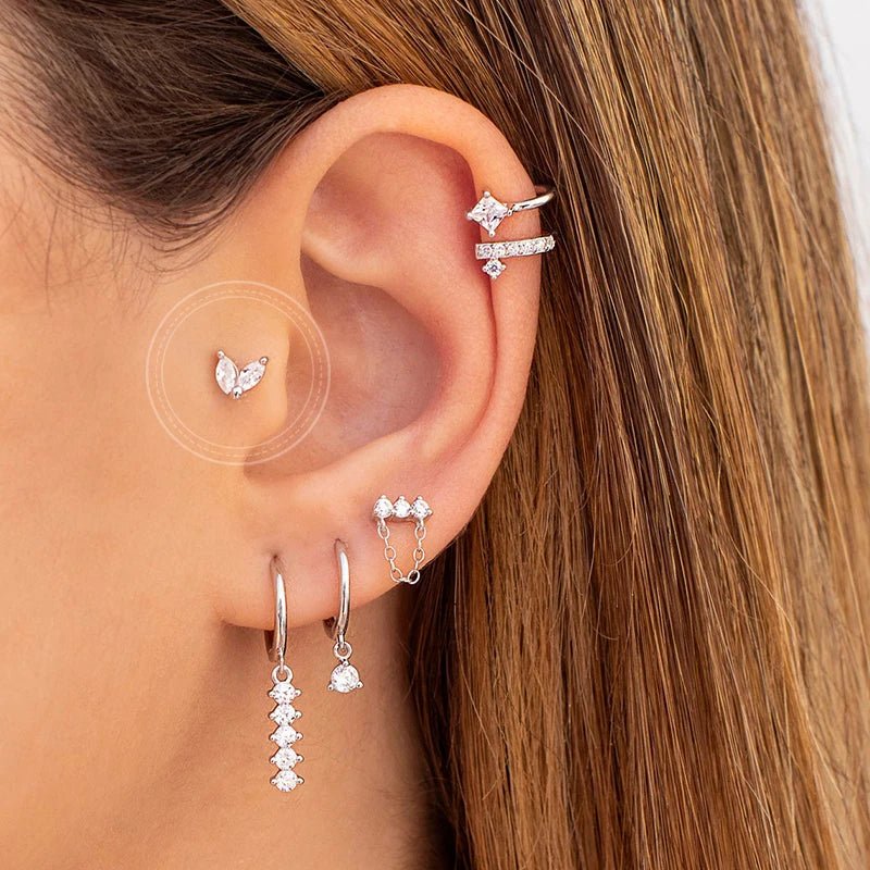 White crystal earrings (925)AzizaK