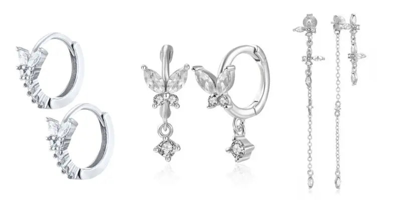 White crystal earrings (925)AzizaK