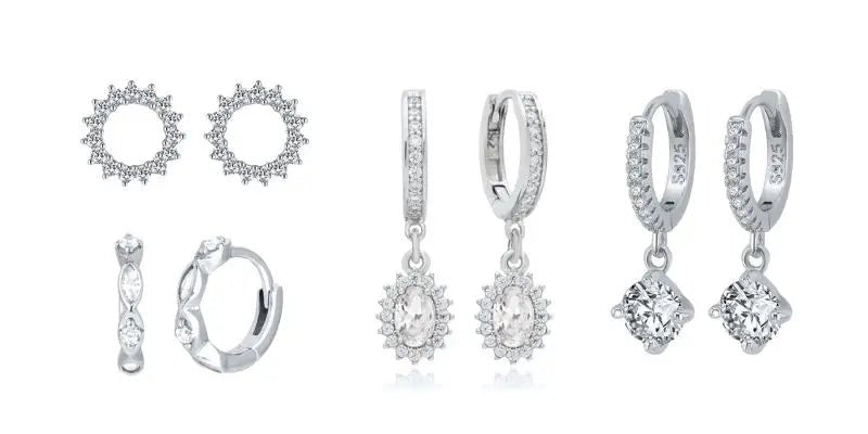 White crystal earrings (925)AzizaK
