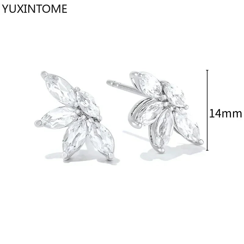 White crystal earrings (925)AzizaK