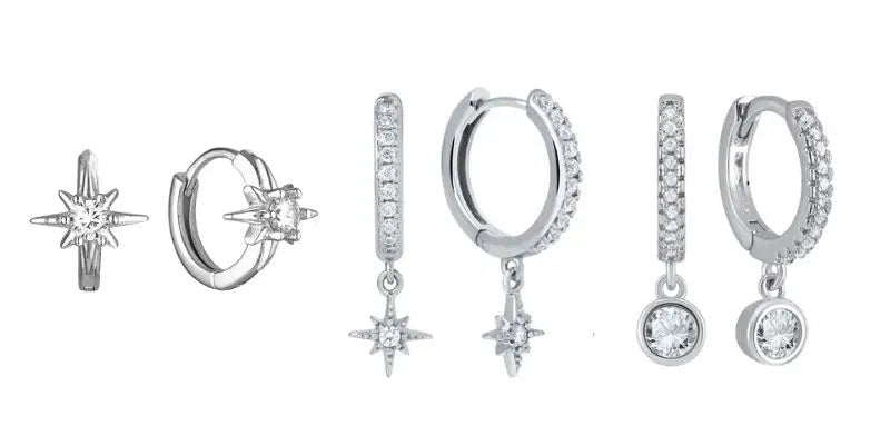White crystal earrings (925)AzizaK