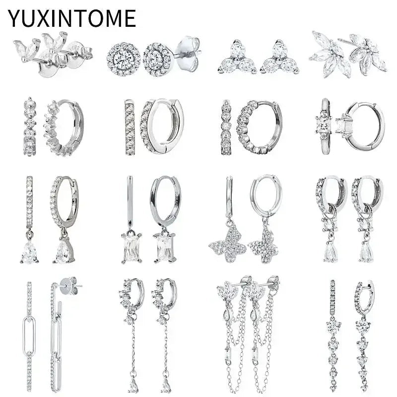White crystal earrings (925)AzizaK