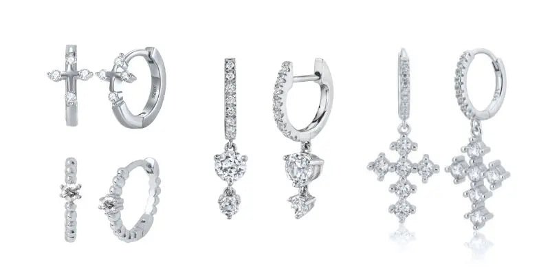 White crystal earrings (925)AzizaK