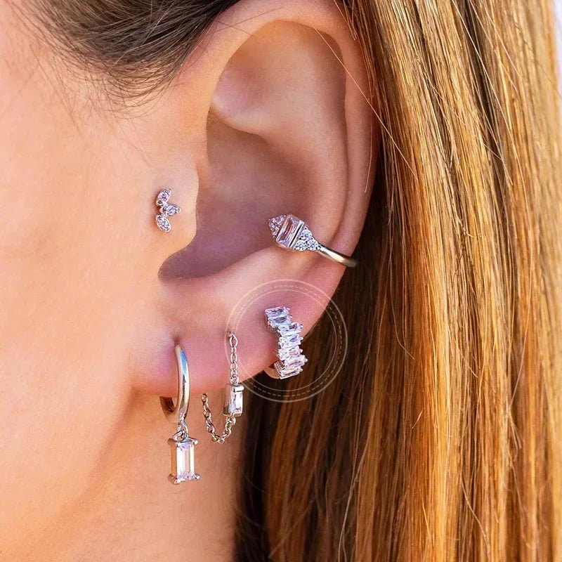 White crystal earrings (925)AzizaK