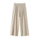 Wide elastic waist pants with simple decorative blouseAzizaK