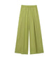 Wide elastic waist pants with simple decorative blouseAzizaK